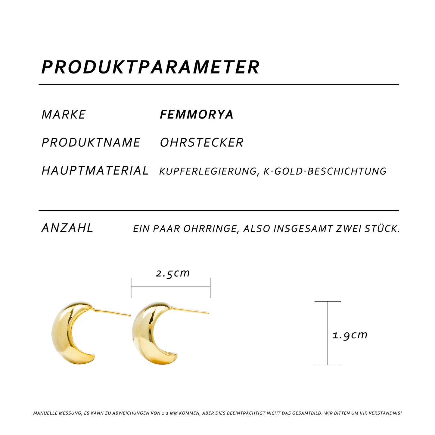 14K Gold-Plated Half-Sphere Stud Earrings for Women – Shiny Minimalist Design, Perfect for Office, Everyday, and Special Occasions