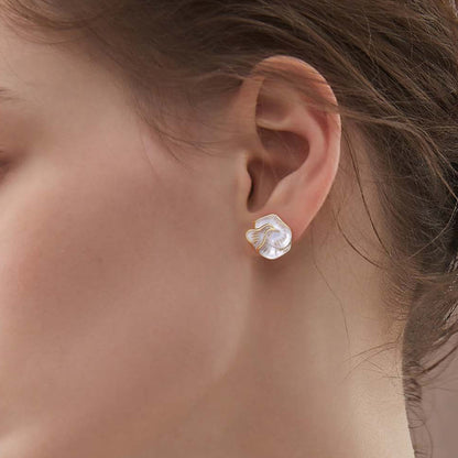 Silver Camellia Flower Stud Earrings, 925 Silver Stems, Elegant & Delicate Floral Design