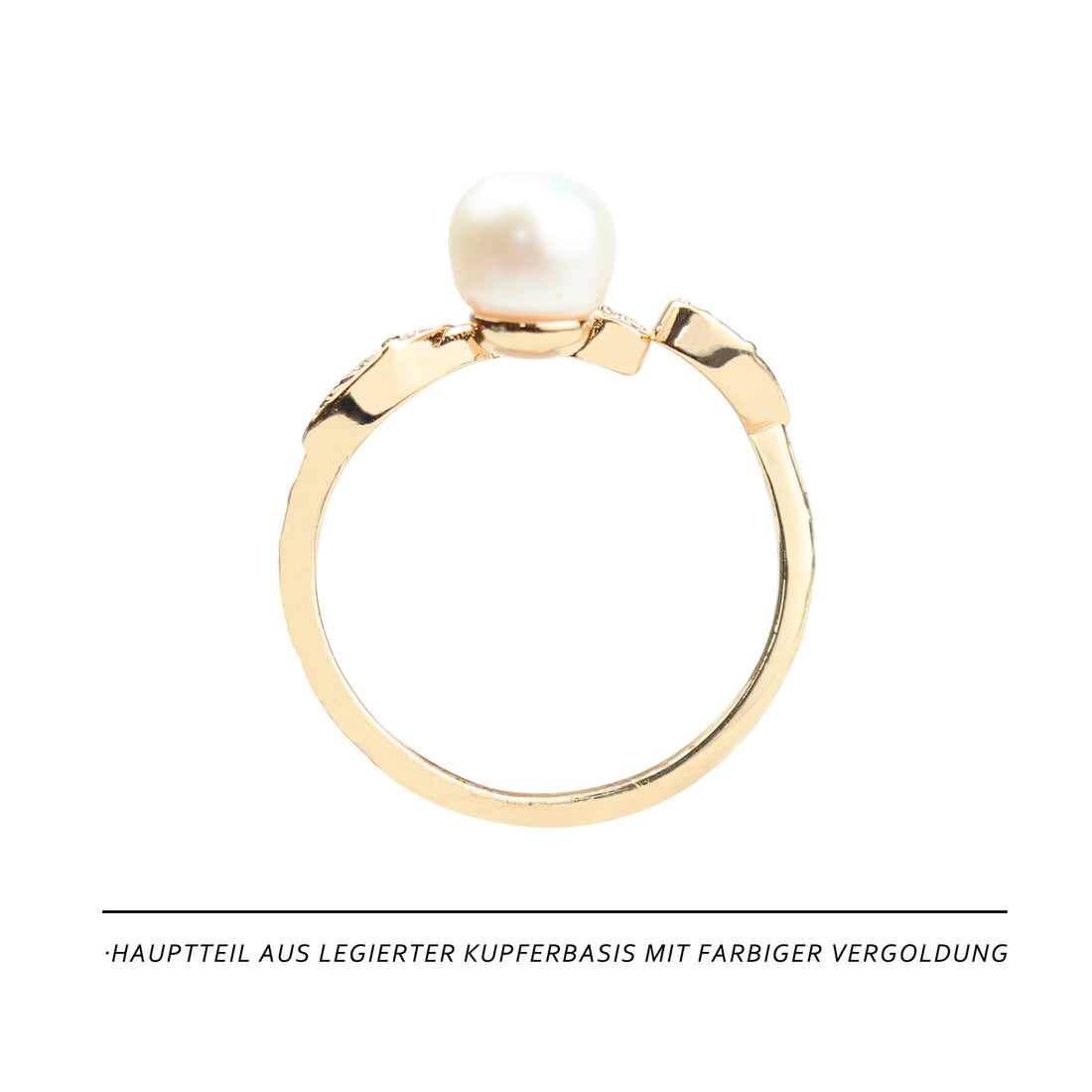 Elegant Leaf Ring with Freshwater Pearl – 14K Gold-Plated Adjustable Women’s Jewelry for Everyday, Office & Special Occasions 💍🍃