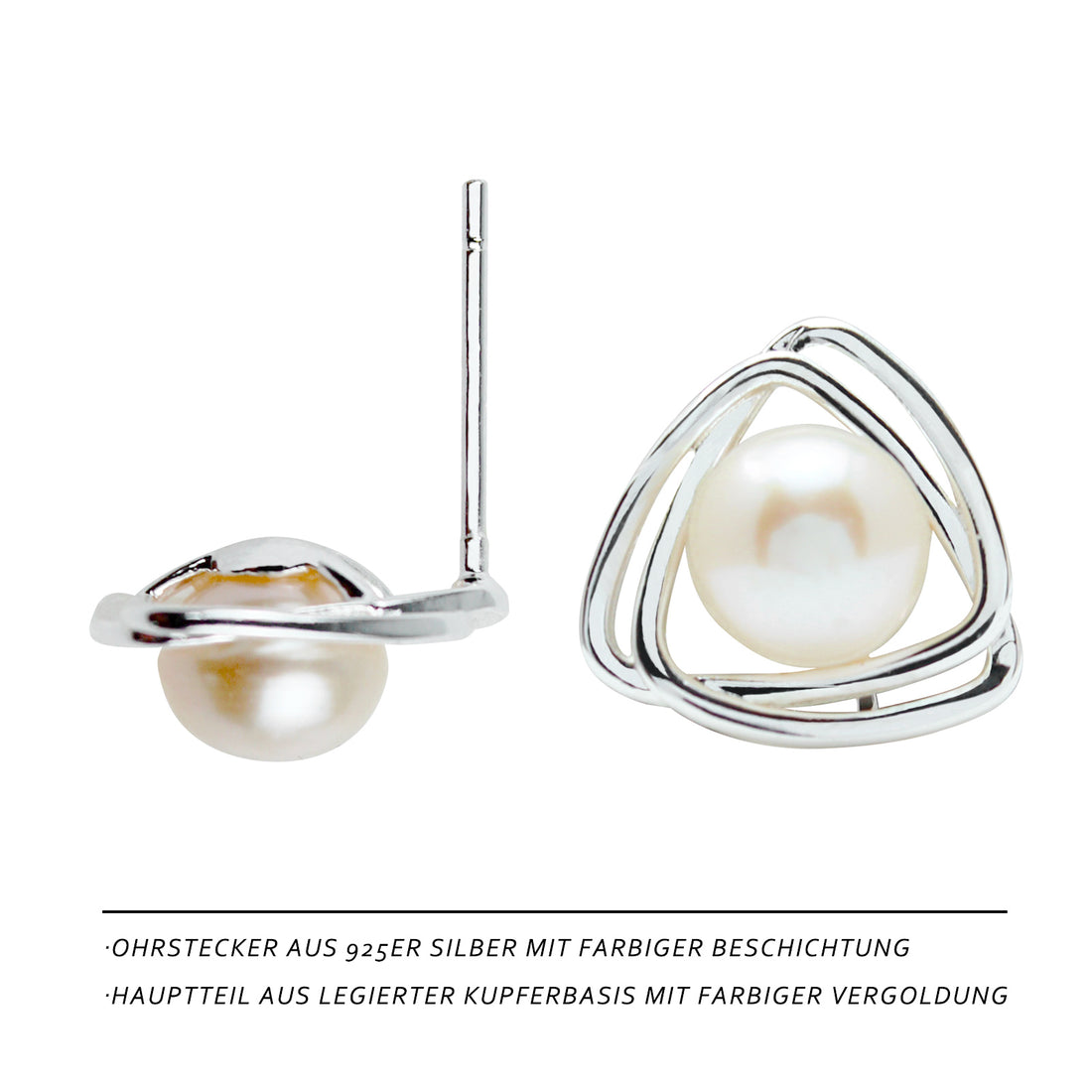 Minimalistische Dreieck-Perlenohrringe – Klar, ruhig, modern.