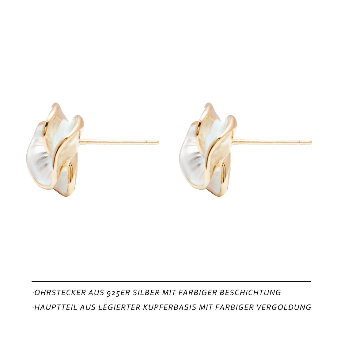 Silver Camellia Flower Stud Earrings, 925 Silver Stems, Elegant & Delicate Floral Design