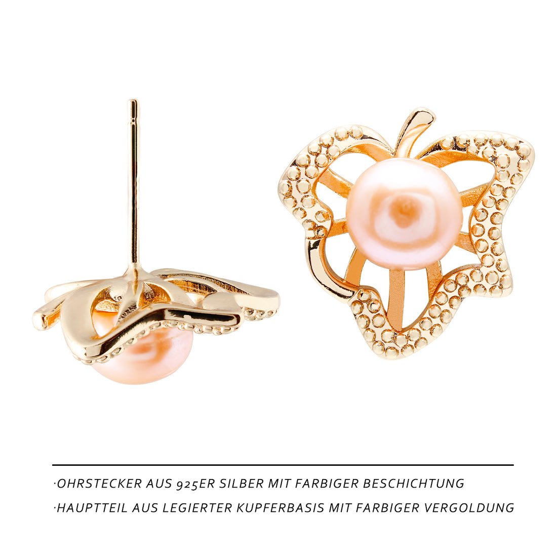 Herbstlaub Perlenohrringe – Gold & Perle in ruhiger Herbstpoesie