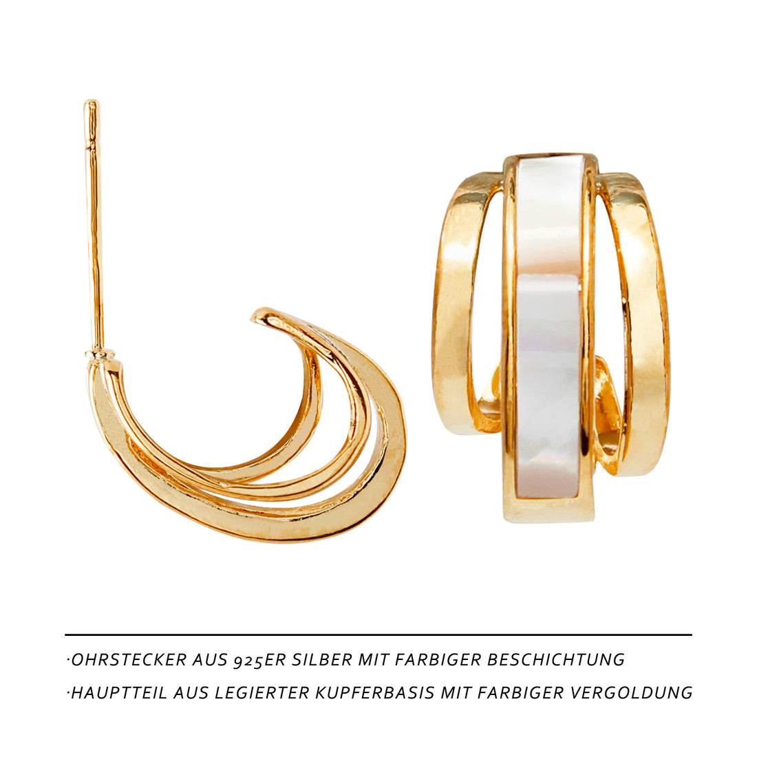 Elegant Shell-Inspired Drop Earrings – Lightweight Resin Design with 925 Silver Posts, Perfect for Everyday, Office & Special Occasions