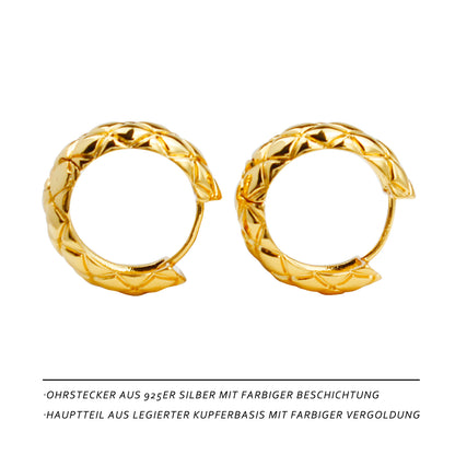 Large Gold Rhombus Hoop Earrings – 1.8 cm Geometric Design for Women, Ideal for Everyday & Special Occasions